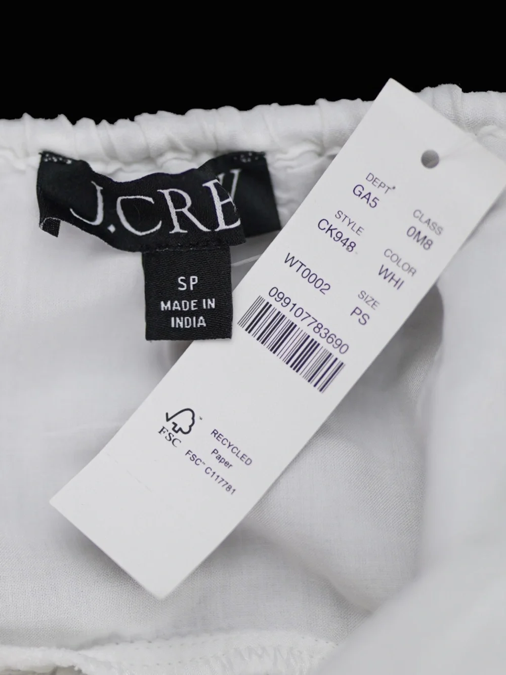New J.CREW Size S P SP Petite Side-Tie Skirt in Ramie White $128 CK948